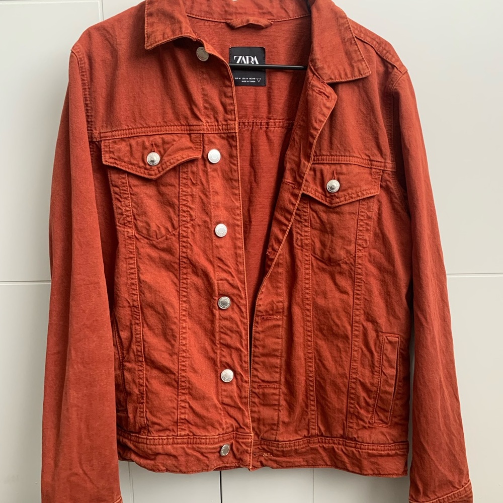 Burnt Orange ZARA denim jacket